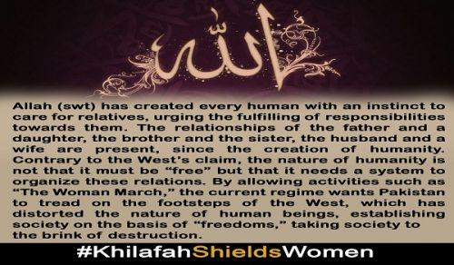 Hizb ut Tahrir/ Wilayah Pakistan: Campaign, Khilafah Shields Women