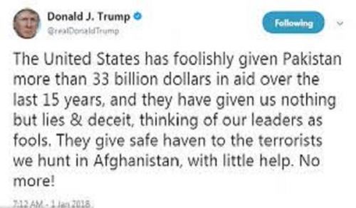 Trump’s Anti-Pakistan Tweet tries to hide America’s Dependence