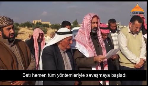 Minbar Ummah: Delegate from Notables in Saraqib gives Message to the Turkish Army at Tell Touqan Checkpoint