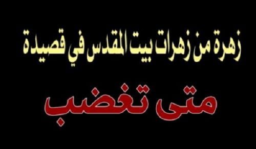 Palestine: Poem: "What Angers You"