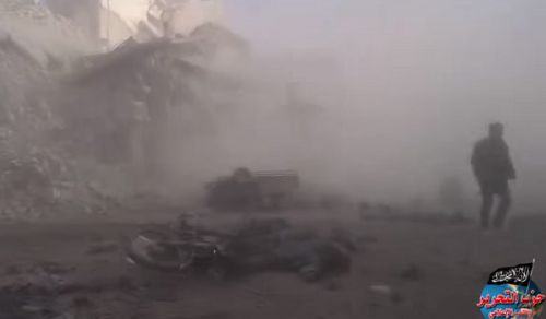 Wilayah Syria: Media Office Camera Captures Russian Air Bombings in the city of Ariha