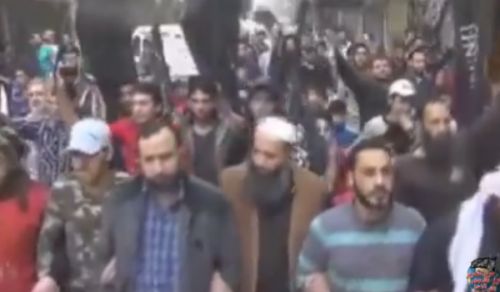 Wilayah Syria: Demonstration in town of Aleppo to reject truce & negotiations Confirming the Revolution of Ash Sham is the Ummah's Revolution