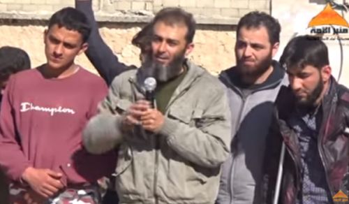 Minbar Ummah: Demonstration from area of Idlib before Headquarters of Ahrar Ash Sham