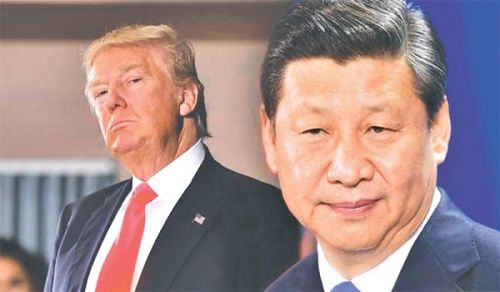 Summit with lined messages between the Presidents of America and China